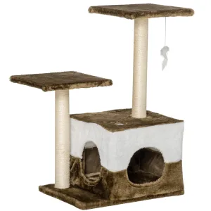 Cat Scratching Post with Condo - Brown