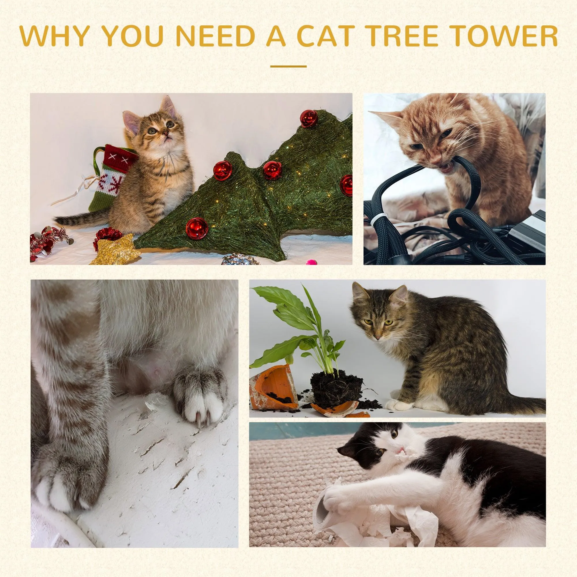 Cat Scratching Post with Condo - Brown