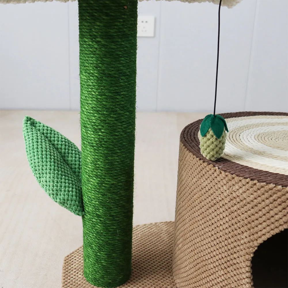 CATIO Camelia Flower with Log Cat House Cat Scratching Tree