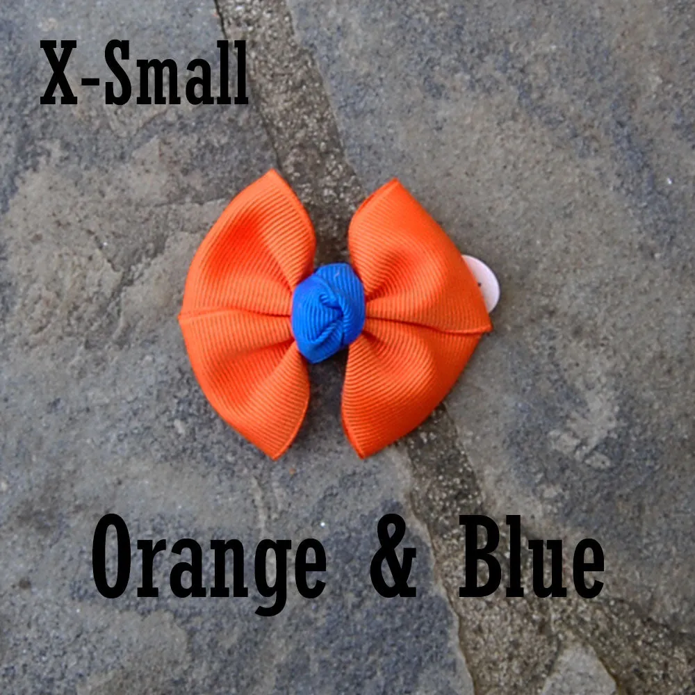 Dog Bow - Blue & Orange