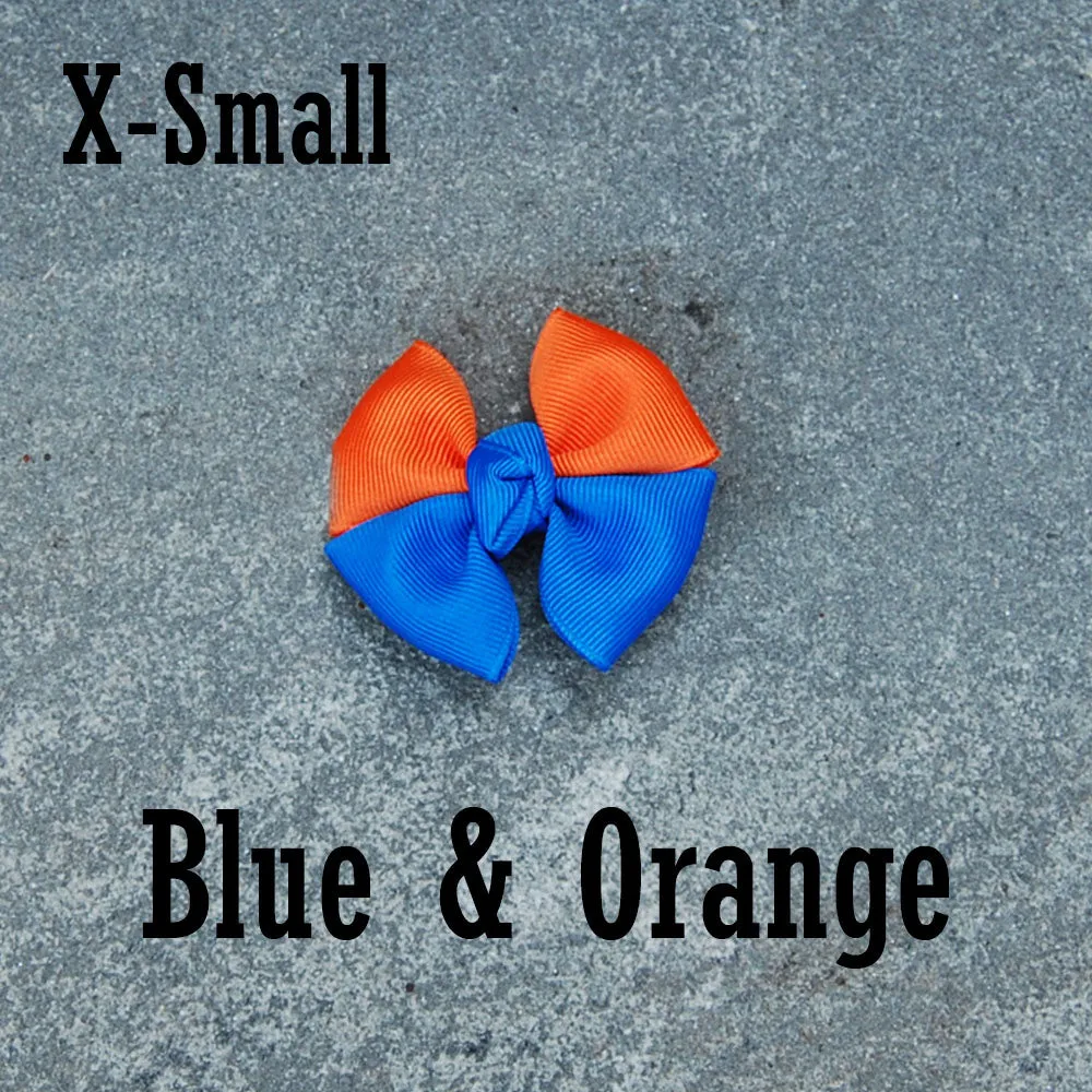 Dog Bow - Blue & Orange
