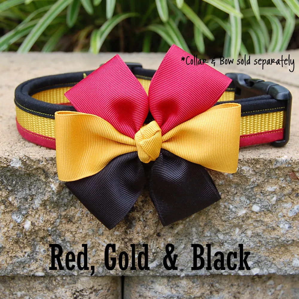 Dog Bow - Red Gold Black