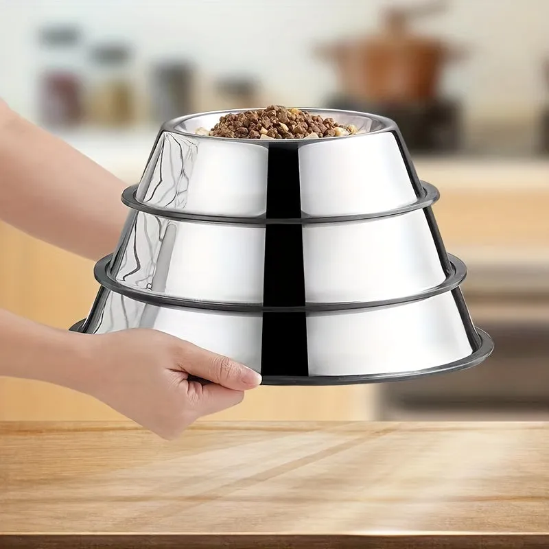 Durable Stainless Steel Pet Bowl AntiSlip AntiFall and NonTip