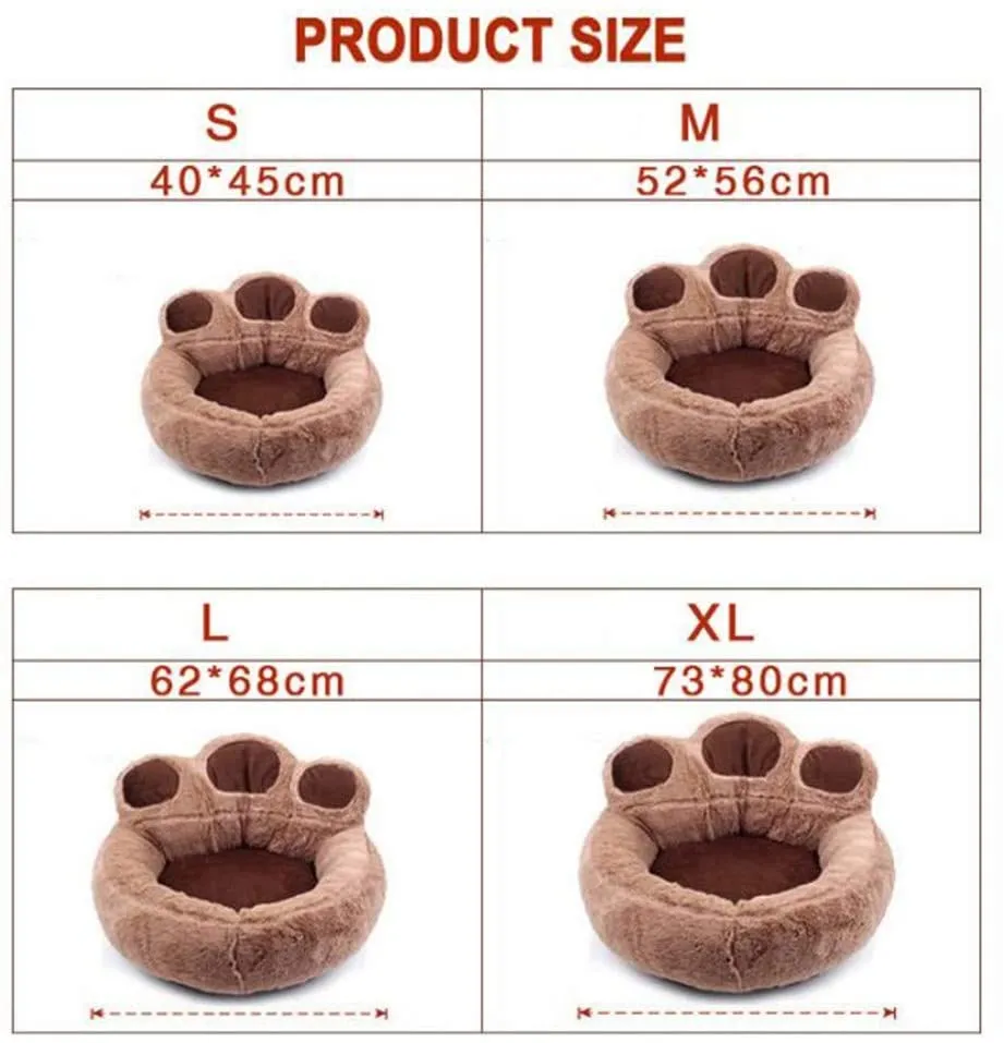 Funki Buys | Pet Beds | Cute Fluffy Paw Shaped Dog Cat Beds
