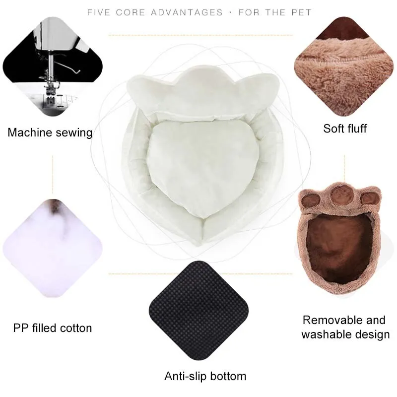 Funki Buys | Pet Beds | Cute Fluffy Paw Shaped Dog Cat Beds