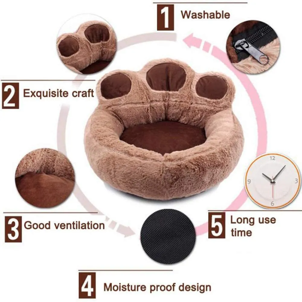 Funki Buys | Pet Beds | Cute Fluffy Paw Shaped Dog Cat Beds