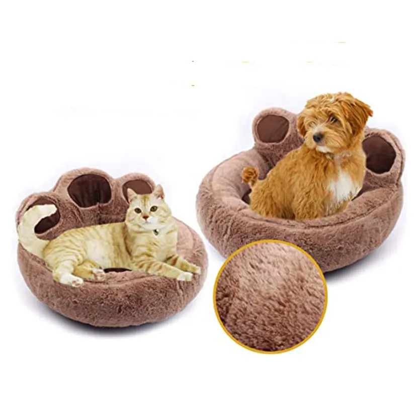 Funki Buys | Pet Beds | Cute Fluffy Paw Shaped Dog Cat Beds