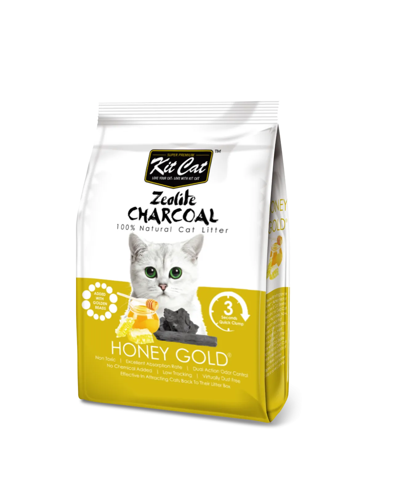 Kit Cat Zeolite Charcoal Honey Gold 4kg