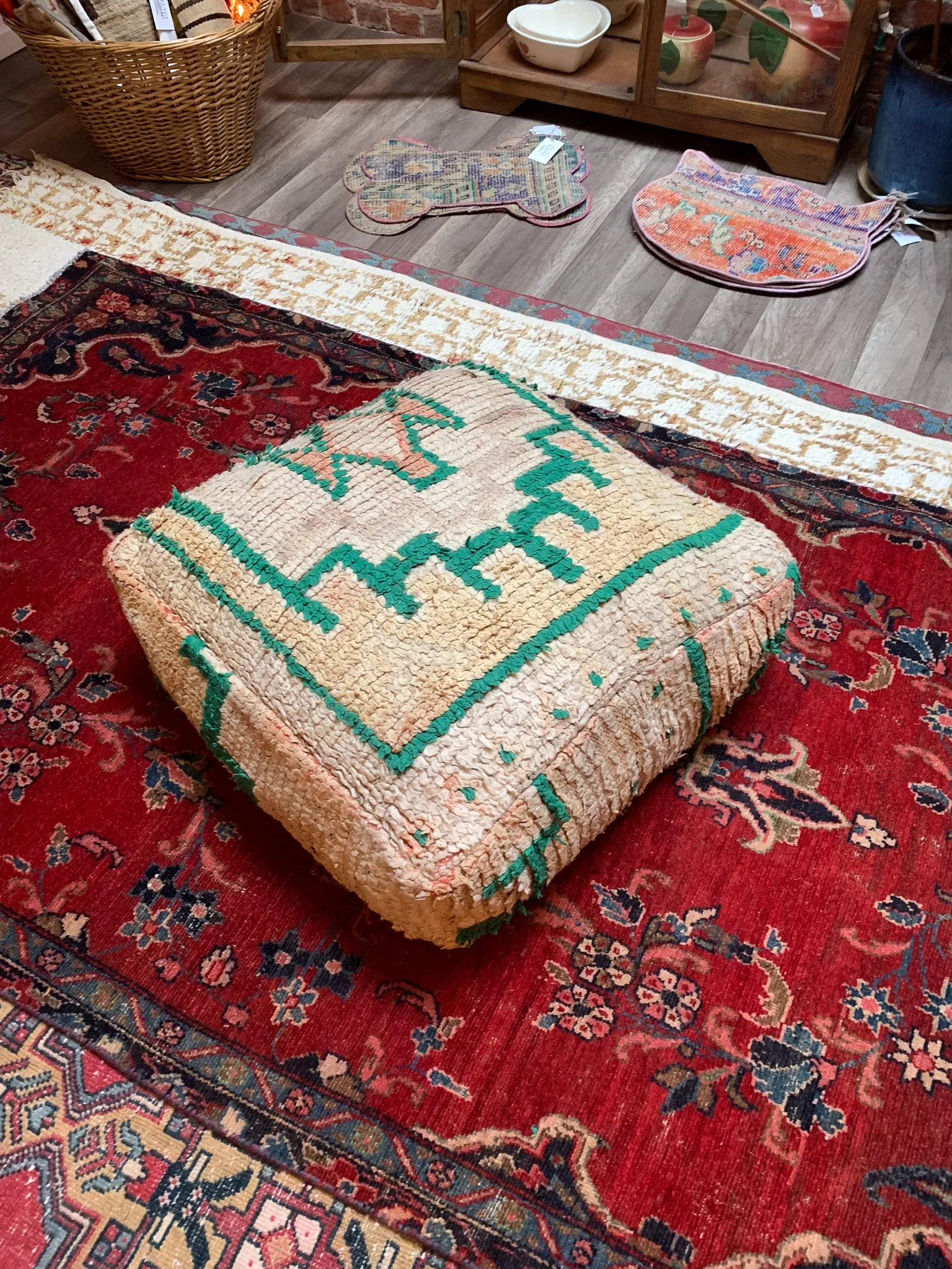 Moroccan Rug Floor Pouf / Pet Bed #353