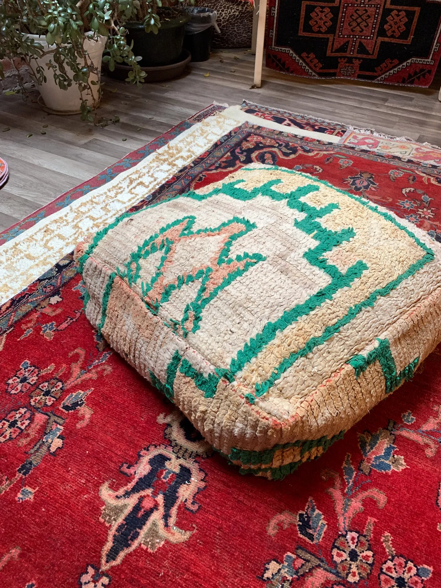 Moroccan Rug Floor Pouf / Pet Bed #353