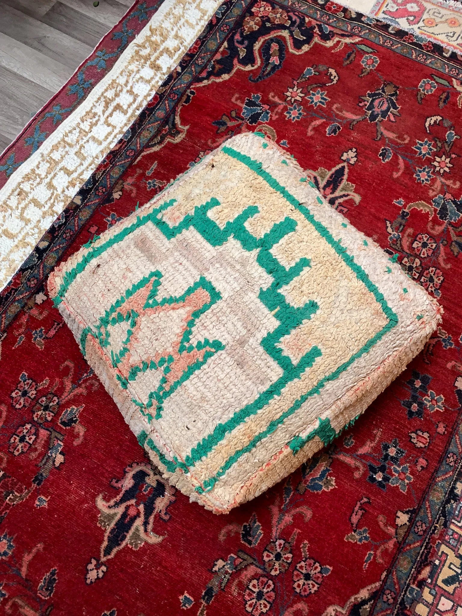 Moroccan Rug Floor Pouf / Pet Bed #353