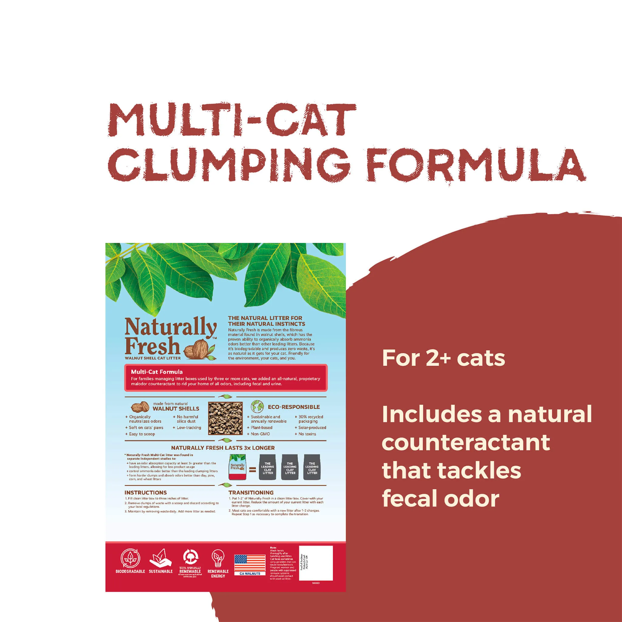 Naturally Fresh Quick Clumping Walnut Shell Multi-Cat Litter