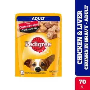 Pedigree Chicken and Liver Chunks in Gravy Adult Dog Wet Food (70g)