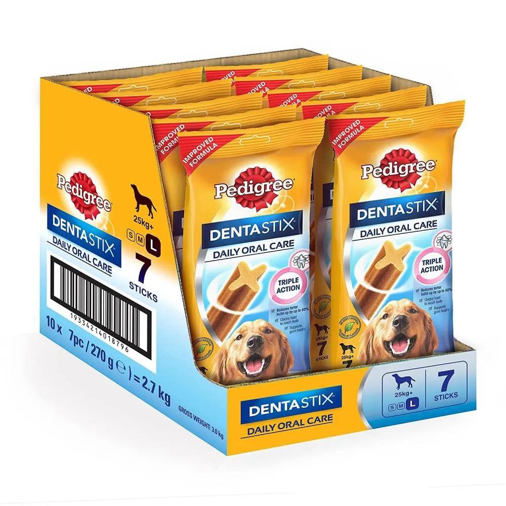 Pedigree Dentastix Oral Care Treat for Dogs- Large Breed 25 kg  (Pack of 10)