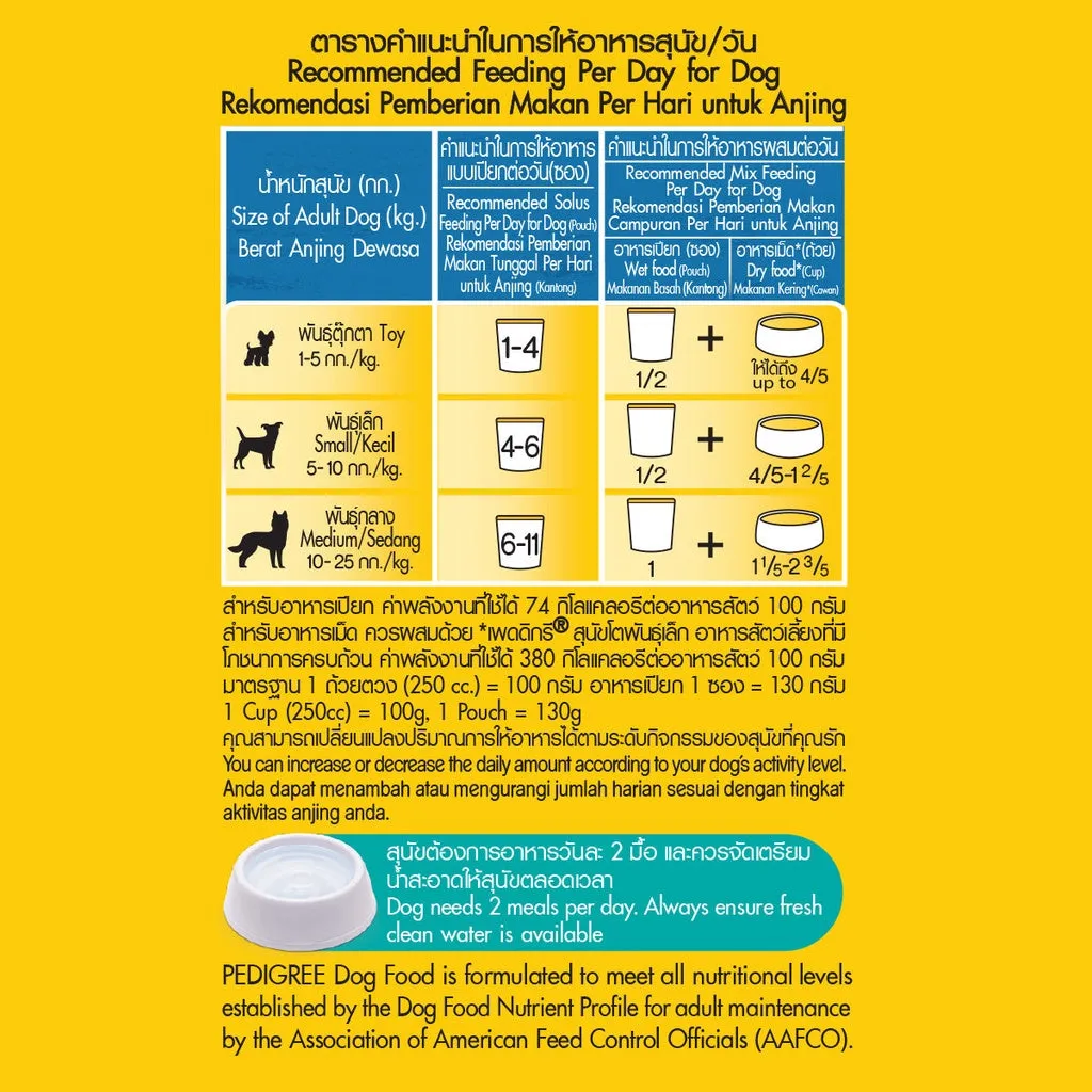 Pedigree Wet Dog Food in Pouch 130g, 80g for Adult/Puppy