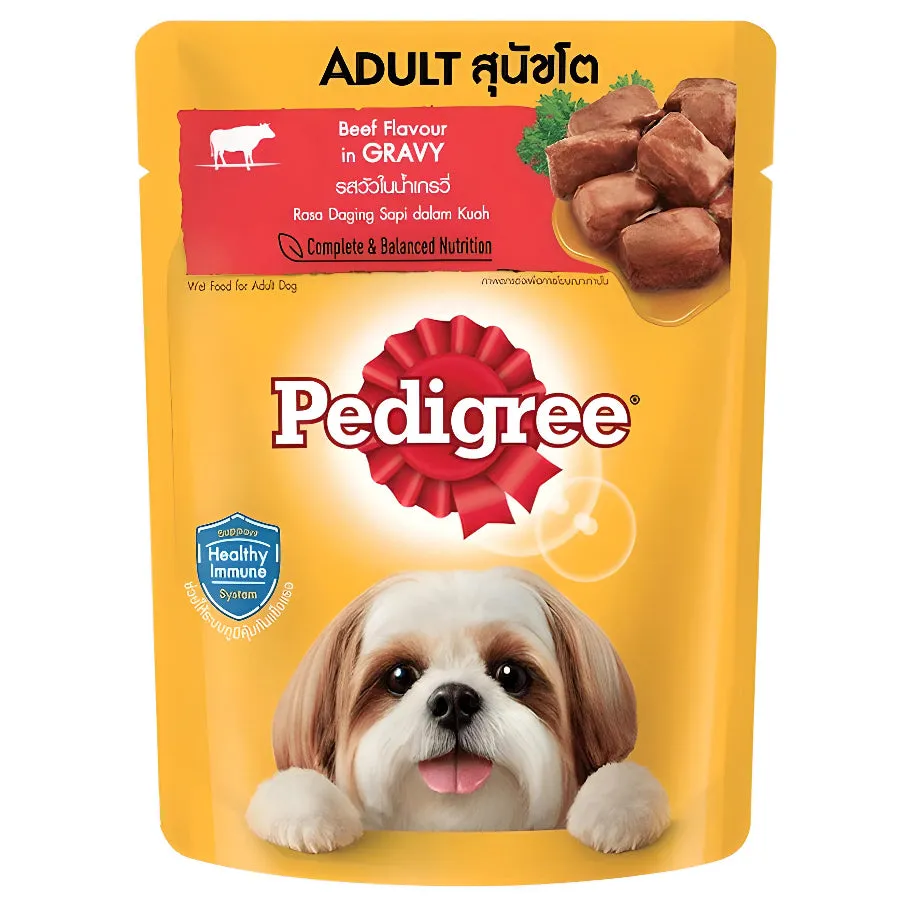 Pedigree Wet Dog Food in Pouch 130g, 80g for Adult/Puppy