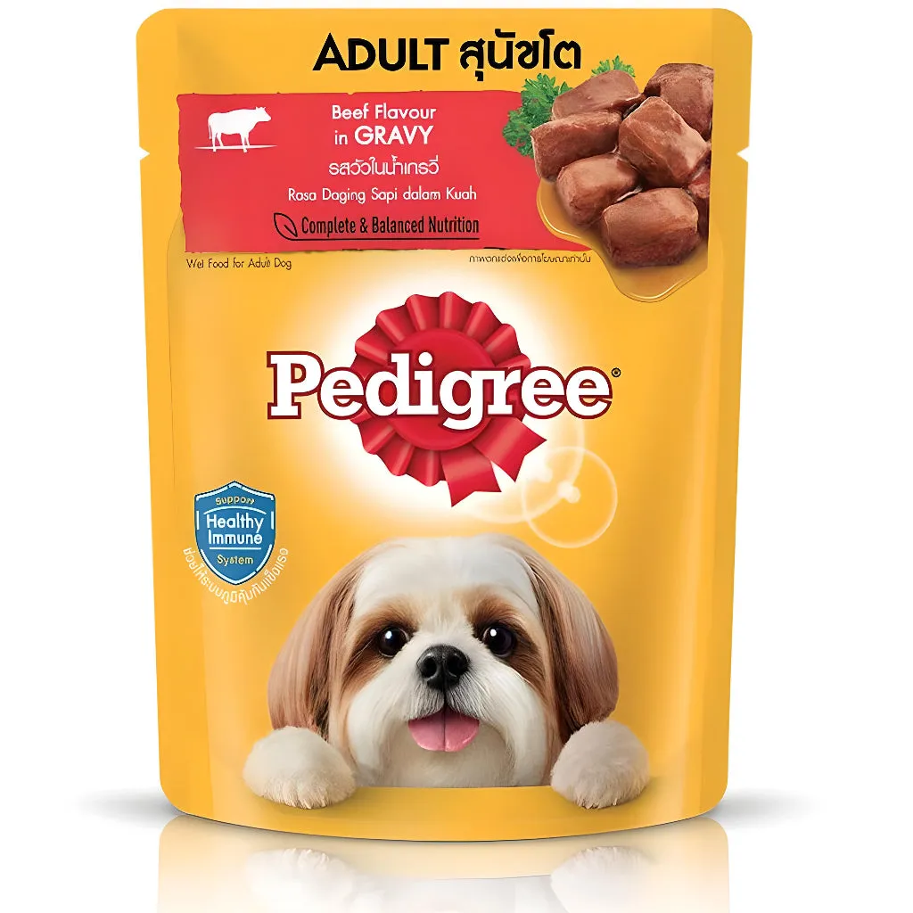 Pedigree Wet Dog Food in Pouch 130g, 80g for Adult/Puppy