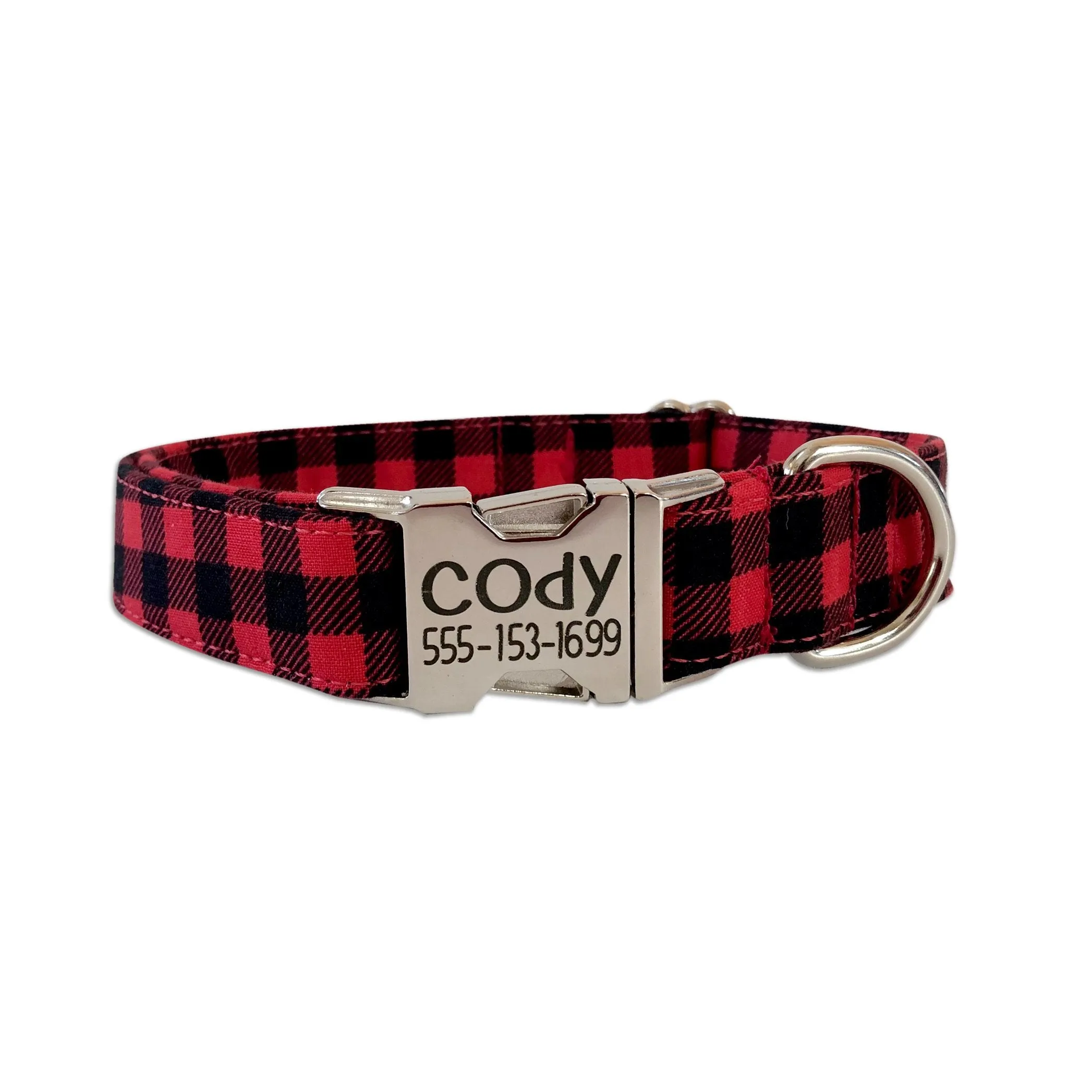Personalized Dog Collar | Buffalo Plaid Dog Collar | Duke and Fox®