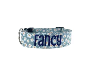 Personalized Dog Collar | Denim Daisy Dog Collar | Duke & Fox®