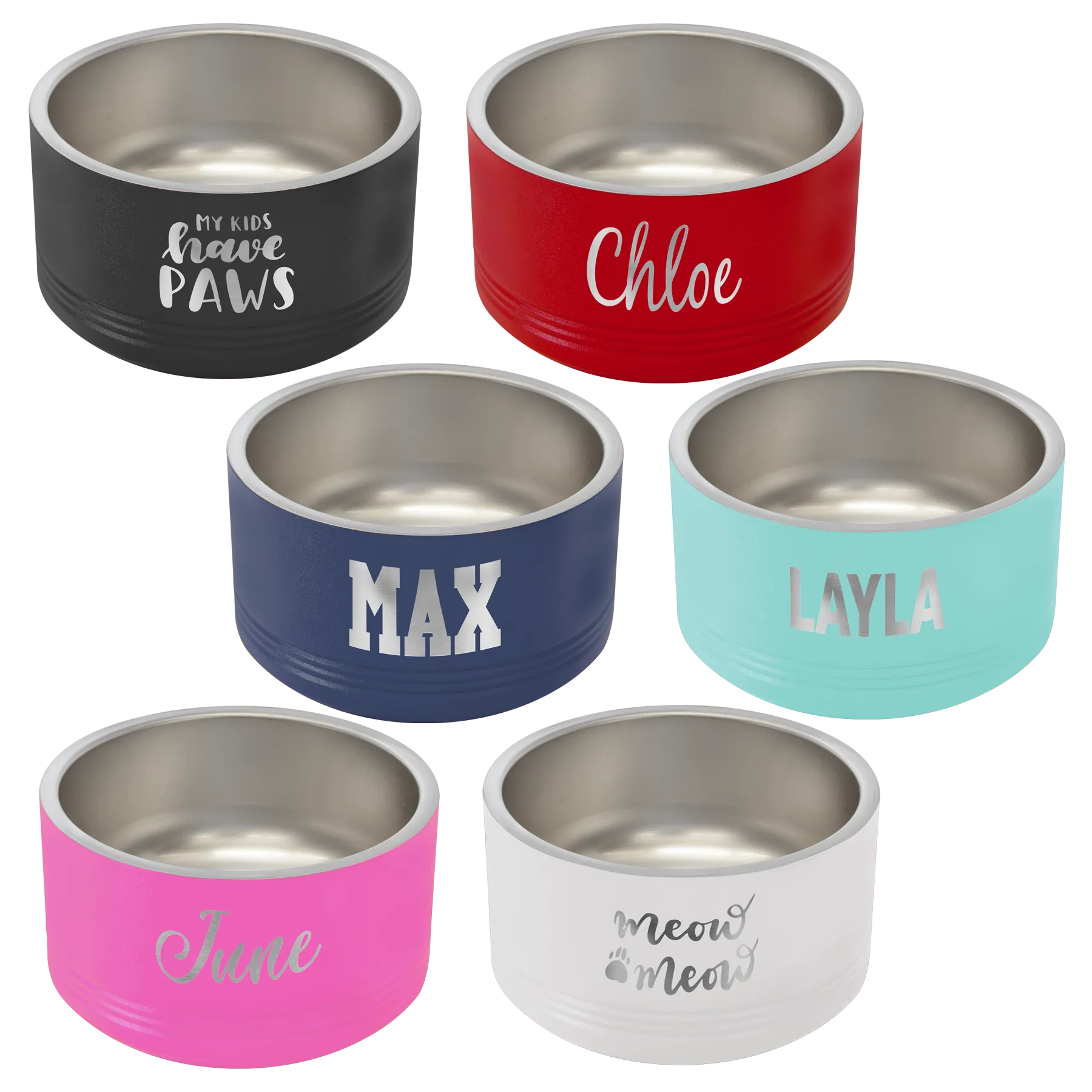 Pet Bowls-Stainless Steel powder coated