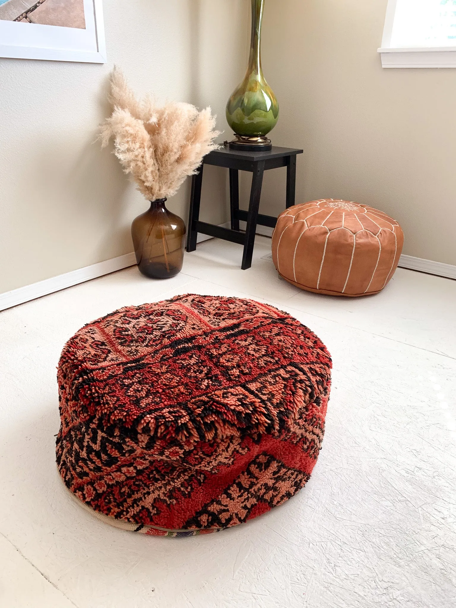 Reserved for Frankie! Moroccan Rug Floor Pouf / Pet Bed #338