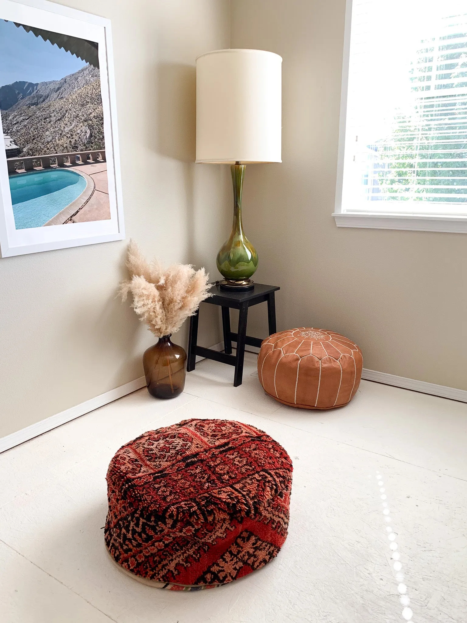 Reserved for Frankie! Moroccan Rug Floor Pouf / Pet Bed #338