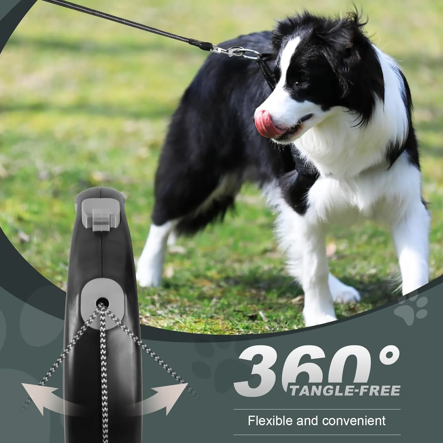 Retractable Dog Leash, 20 FT Dog Walking Leash for Small/Medium Dog or Cat up to 44 Lbs, Strong Nylon Cord, Tangle Free, One-Hand Brake
