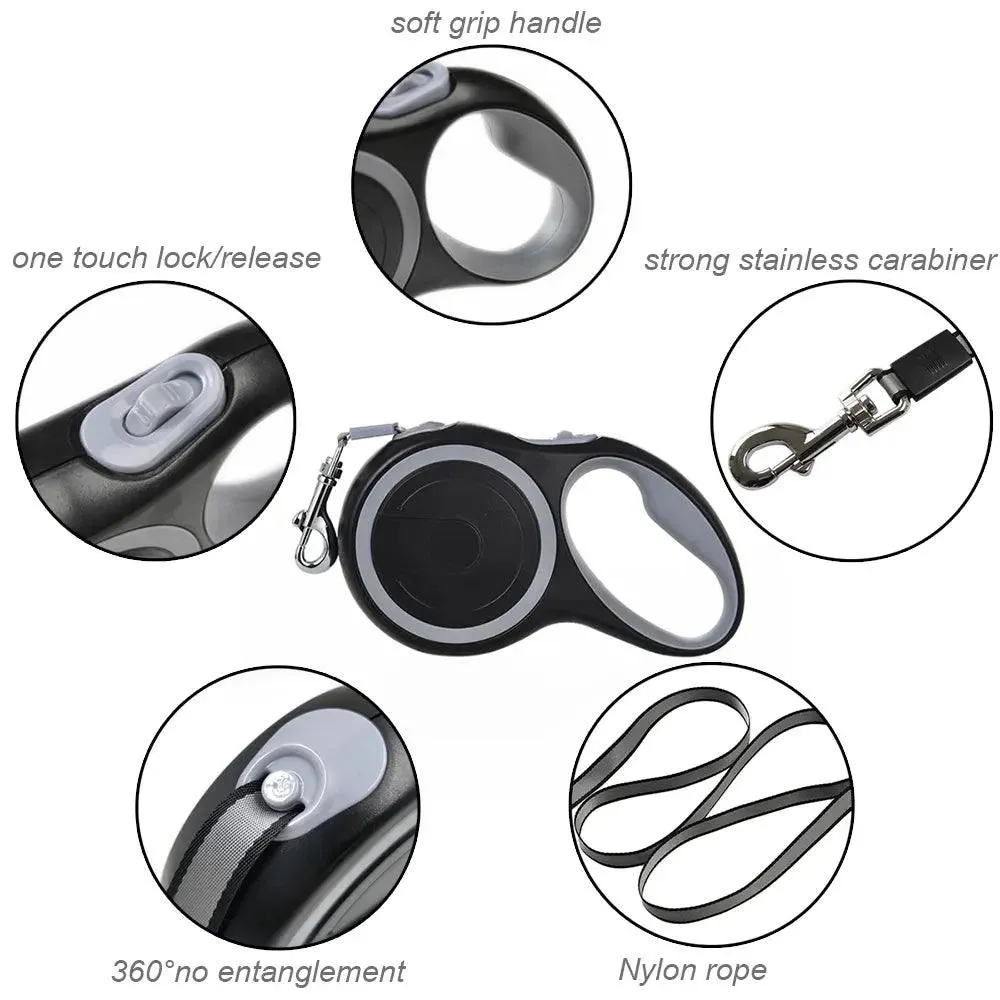 Retractable Dog Leash Collar Roulette