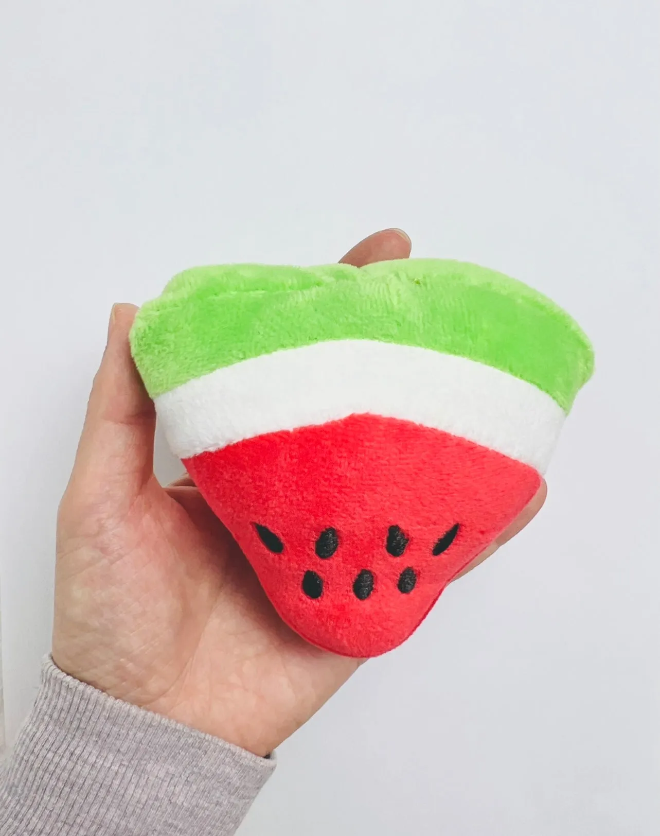 Squeaky Plush Dog Toys, Teeth Grinding & Training - Watermelon