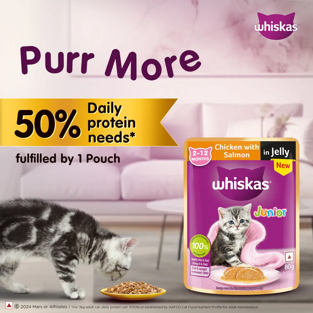 Whiskas Chicken with Salmon in Jelly Kitten (2-12 Months) Cat Wet Food