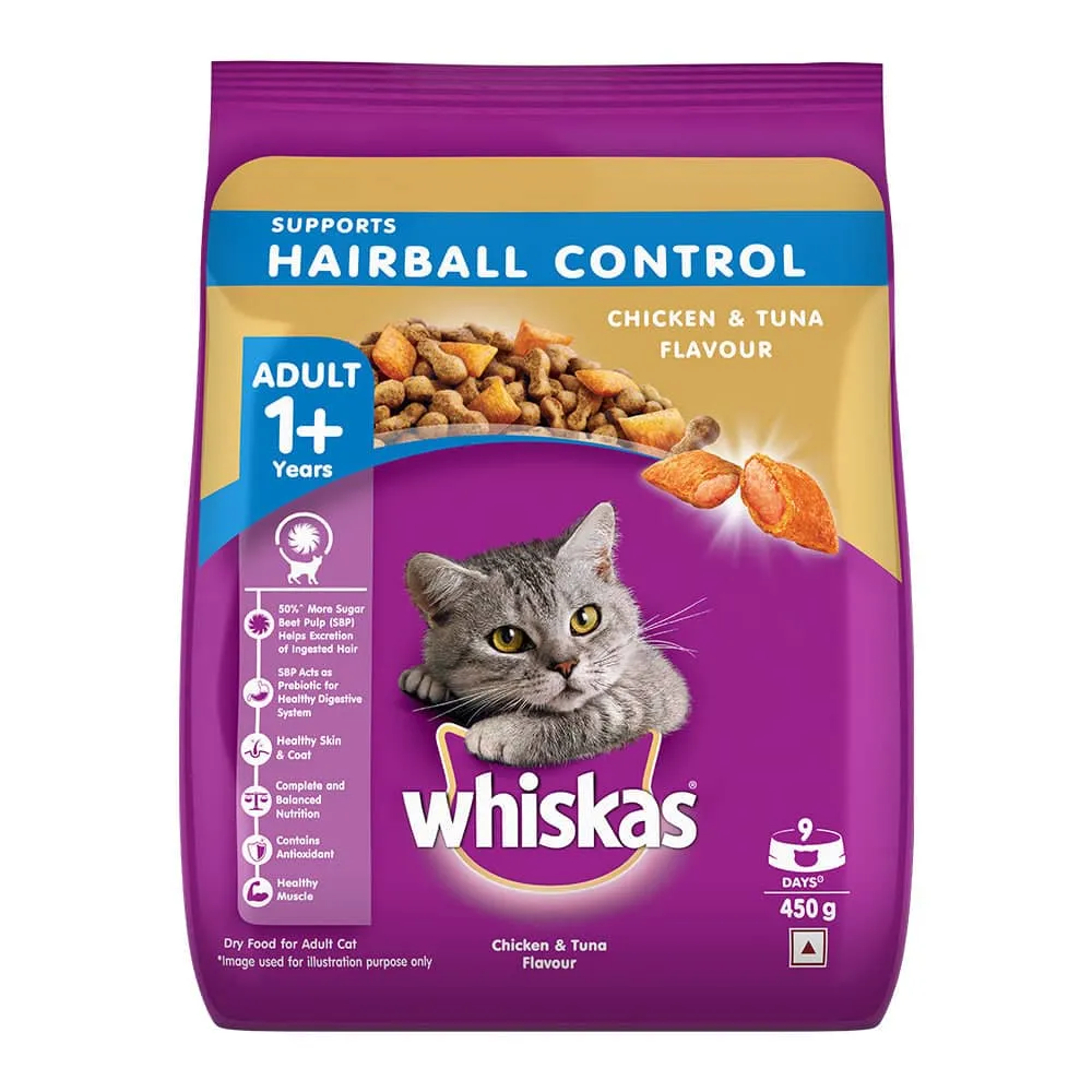 Whiskas Hairball Control Chicken & Tuna Adult (1  Years) Cat Dry Food