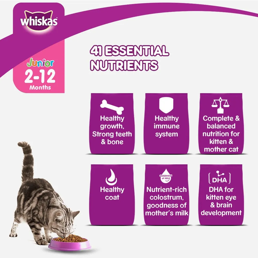 Whiskas Mackerel Flavour Dry Food for Mother and Baby Cat (Buy 1 Get 1) (Limited Shelf Life)