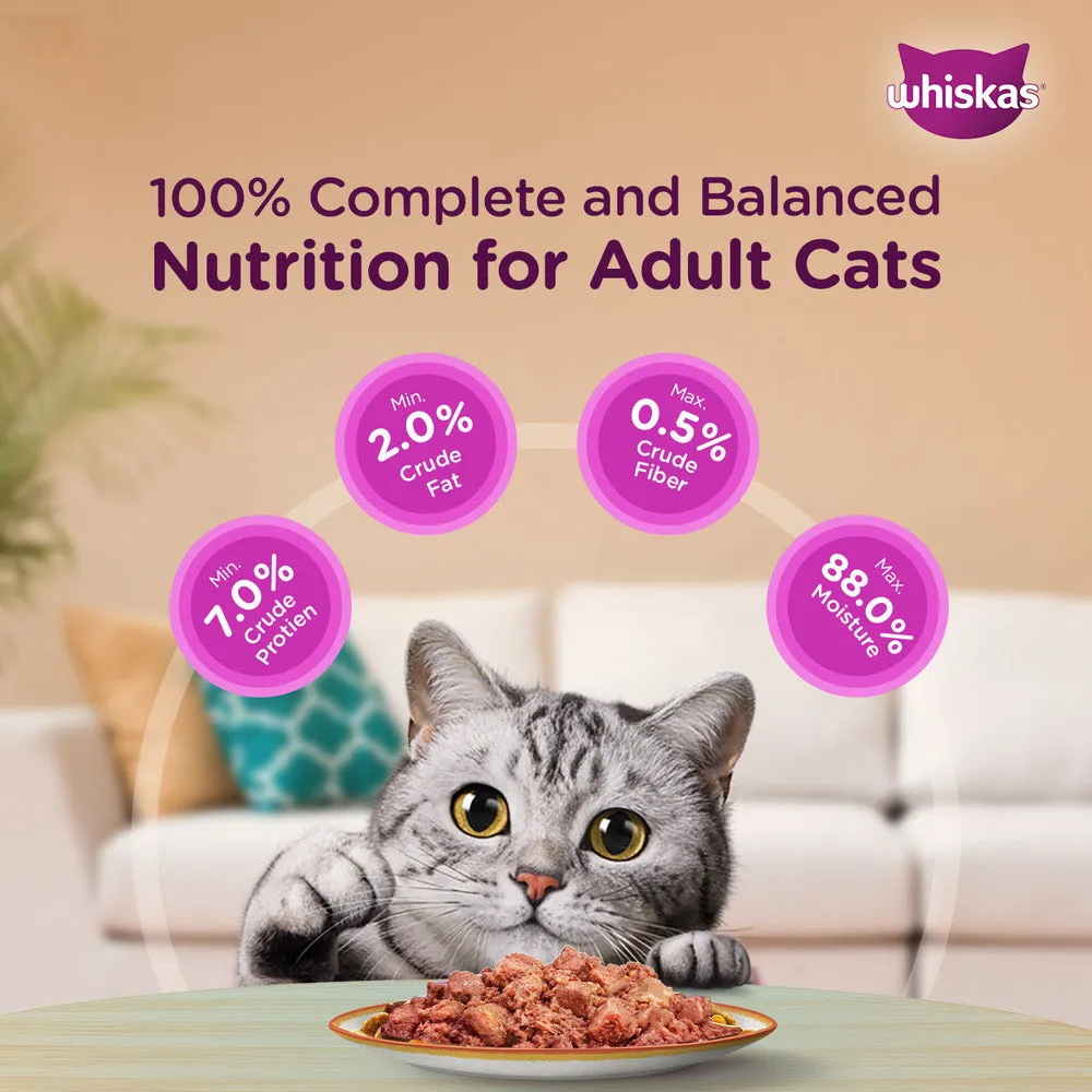 Whiskas Tuna in Jelly Meal and Chicken With Salmon Wakame Seaweed in Gravy Tasty Mix Adult Cat Wet Food Combo