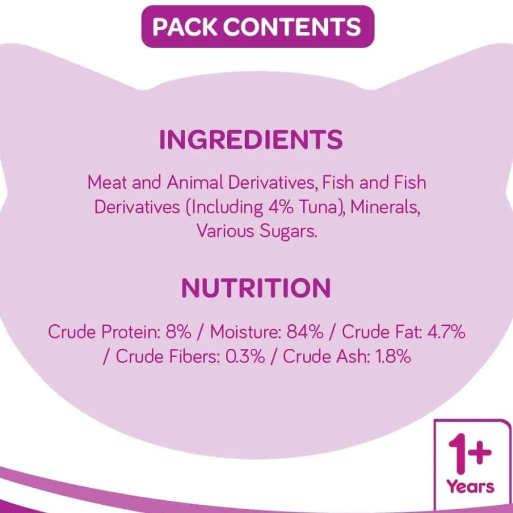 Whiskas Tuna in Jelly Meal and Chicken With Salmon Wakame Seaweed in Gravy Tasty Mix Adult Cat Wet Food Combo
