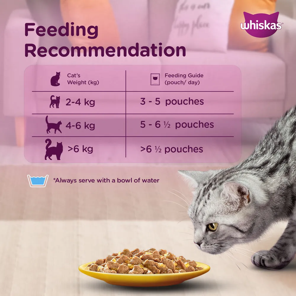 Whiskas Tuna in Jelly Meal and Chicken With Salmon Wakame Seaweed in Gravy Tasty Mix Adult Cat Wet Food Combo