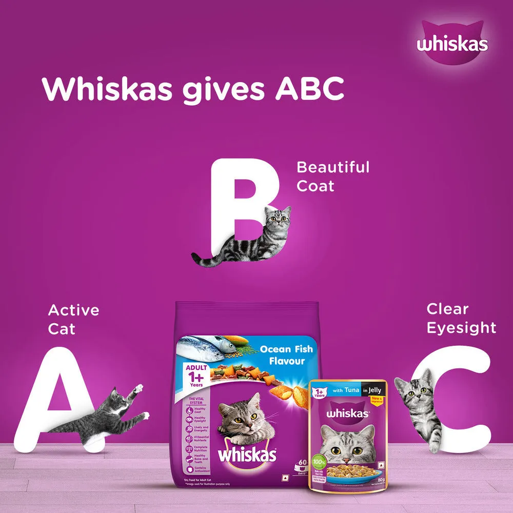 Whiskas Tuna in Jelly Meal and Chicken With Salmon Wakame Seaweed in Gravy Tasty Mix Adult Cat Wet Food Combo
